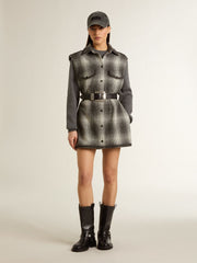 Women's dark gray wool-blend shirt dress