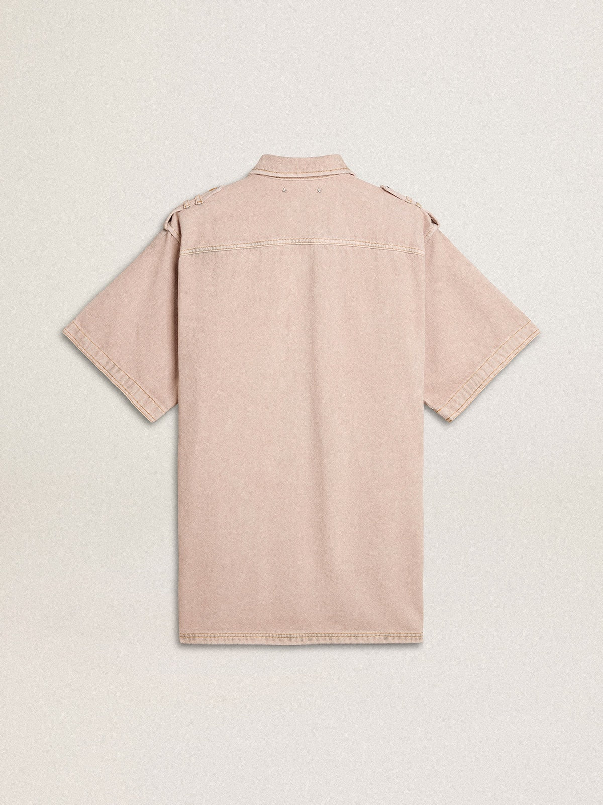 Women's oversized fit pink dyed denim shirt
