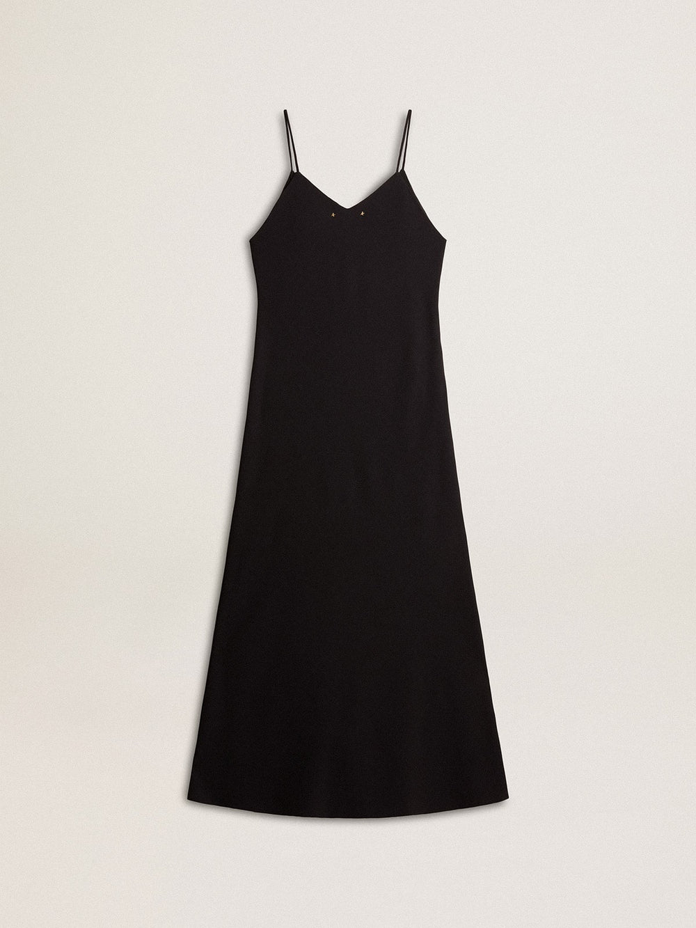 Women’s black slip dress with embroidery