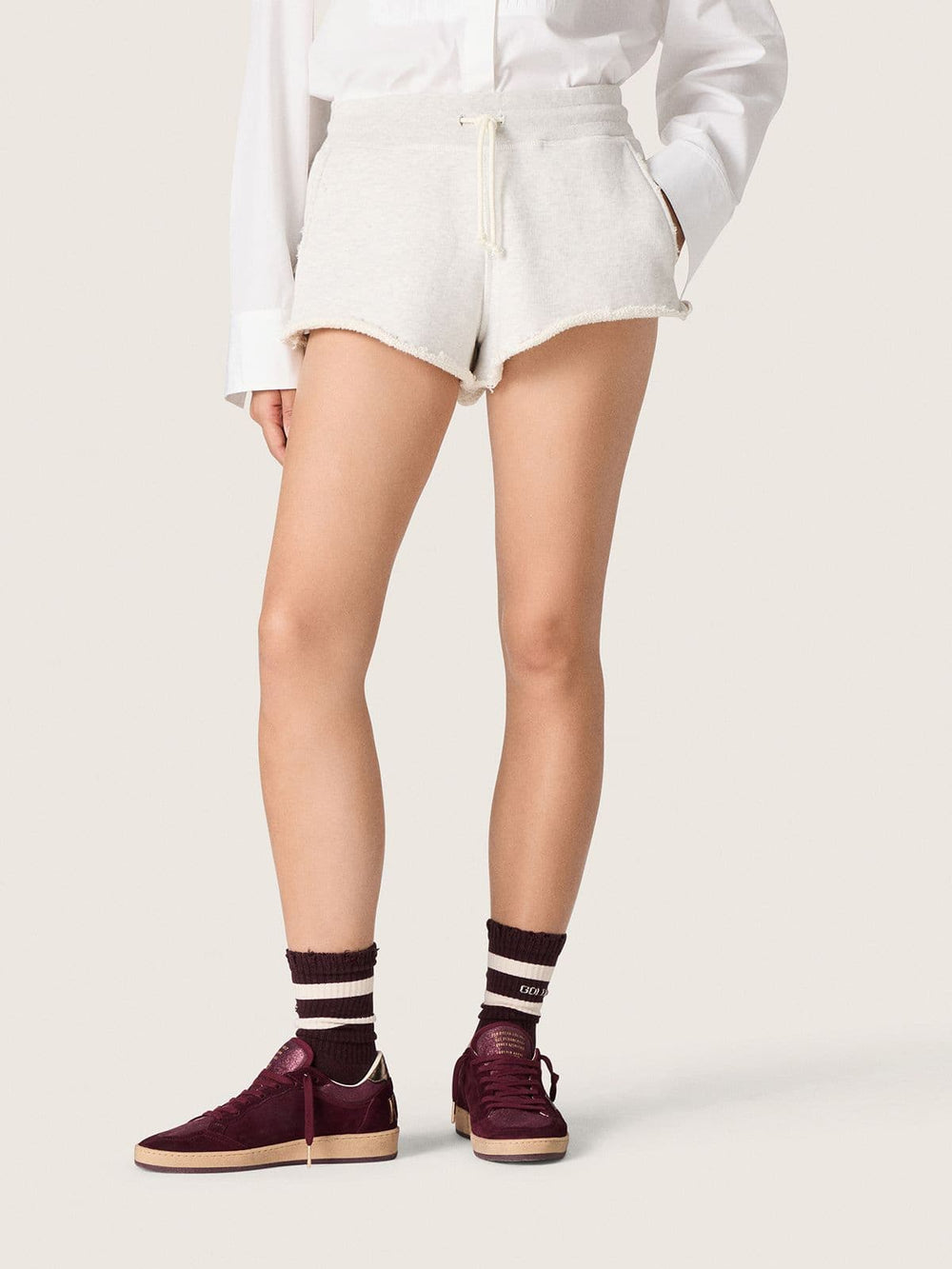 Star women’s shorts in gray melange fleece