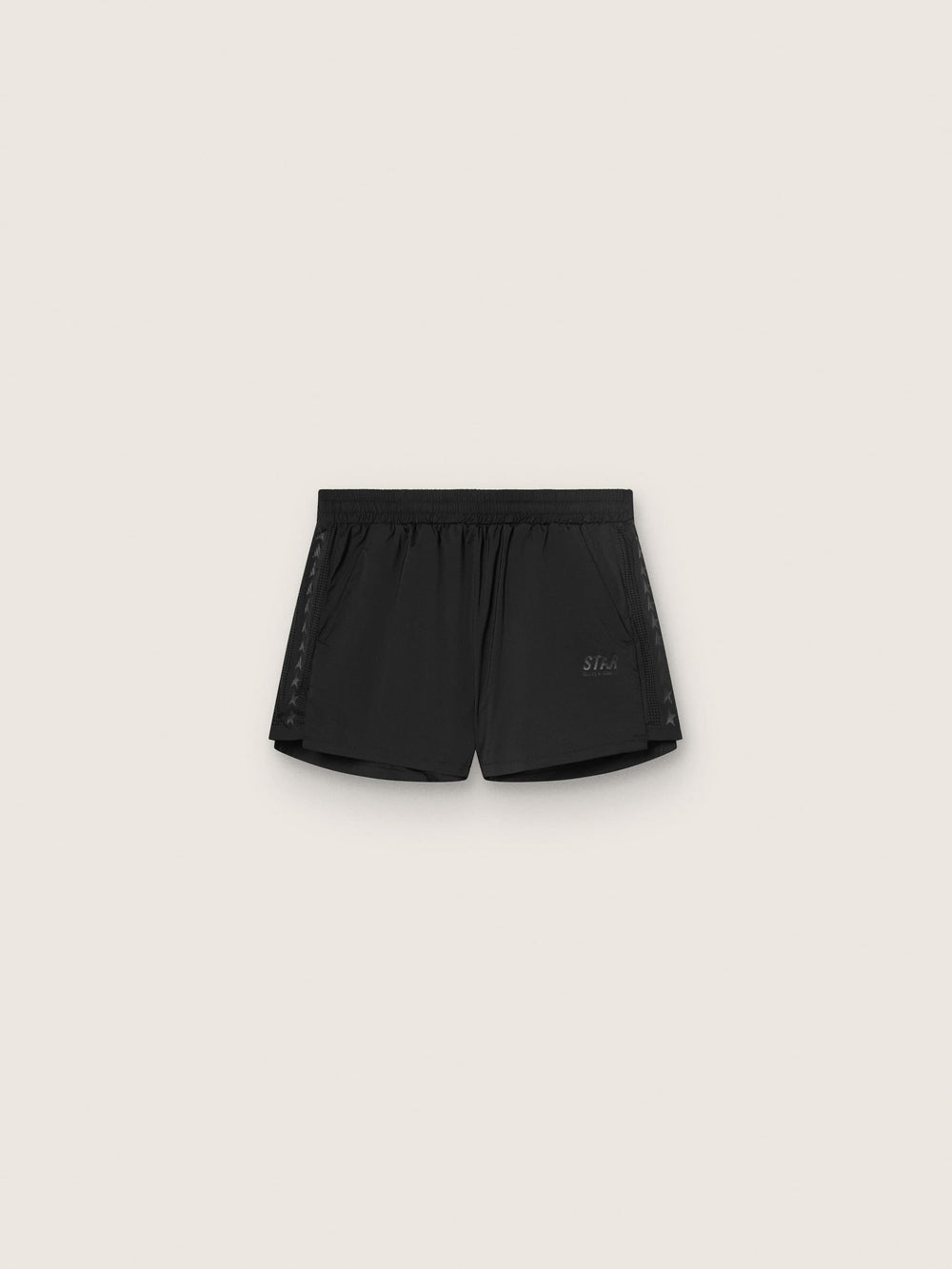 Women's black double-layer sports shorts