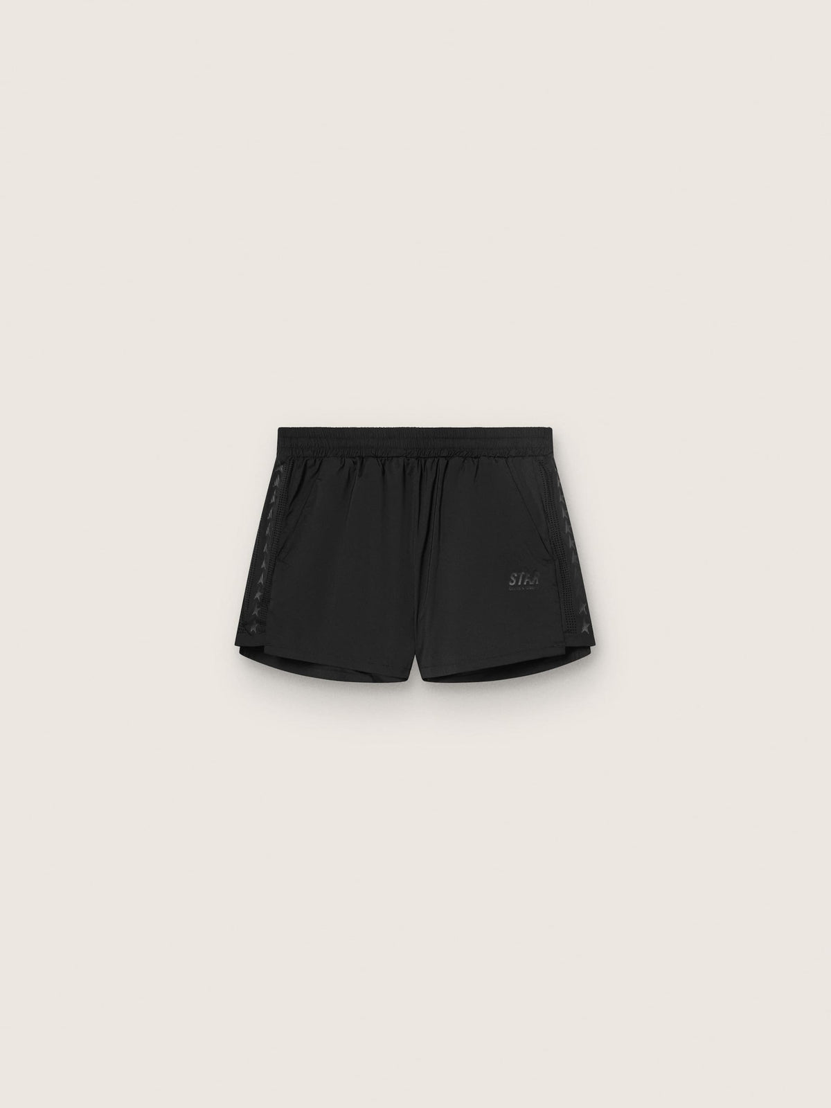 Women's black double-layer sports shorts