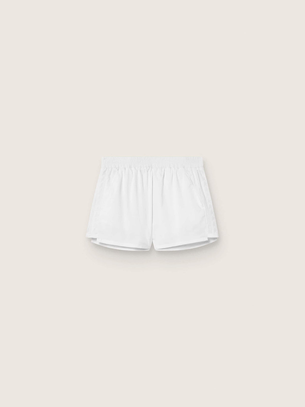 Women's white double-layer sports shorts