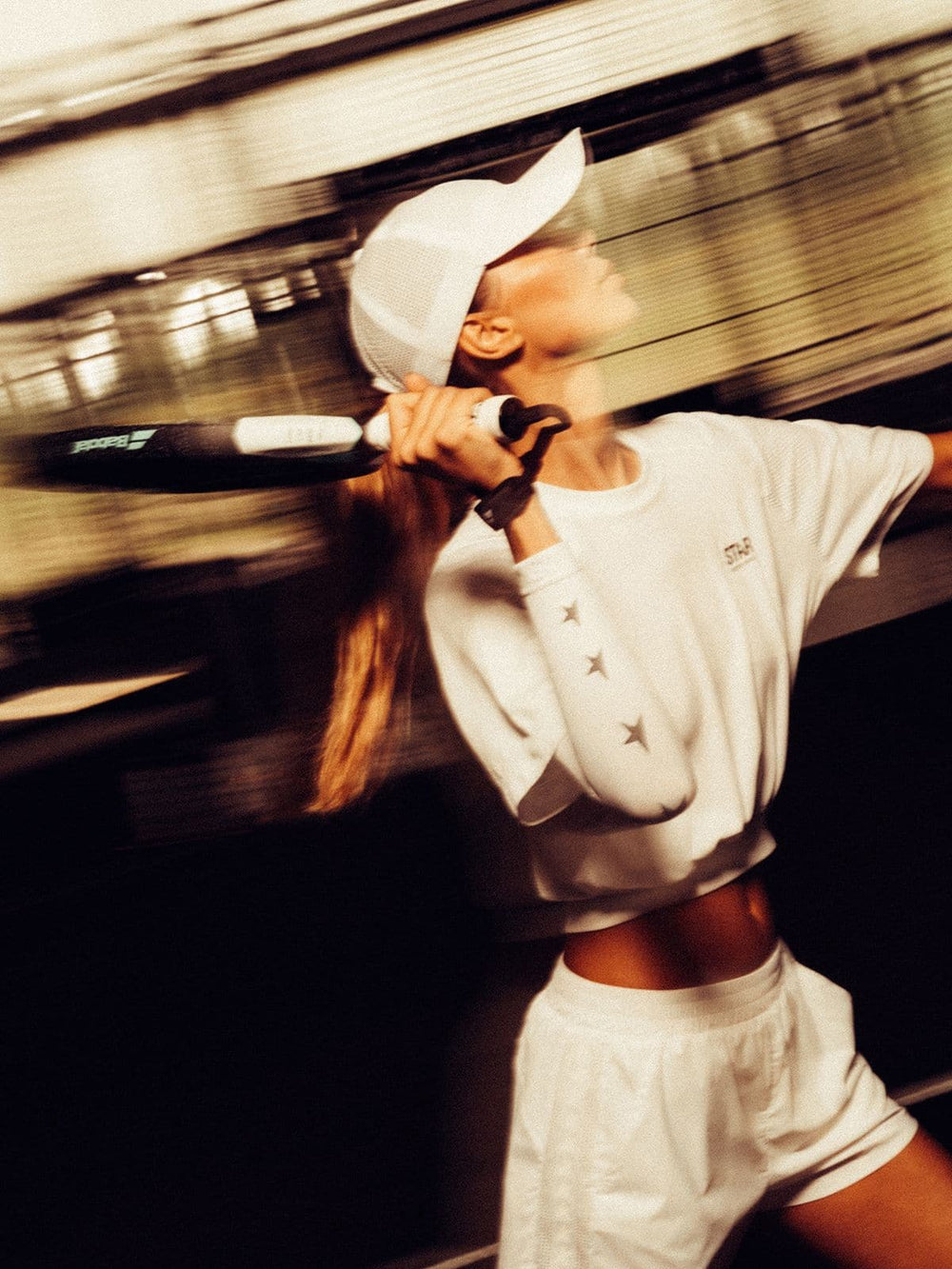 Women's white double-layer sports shorts