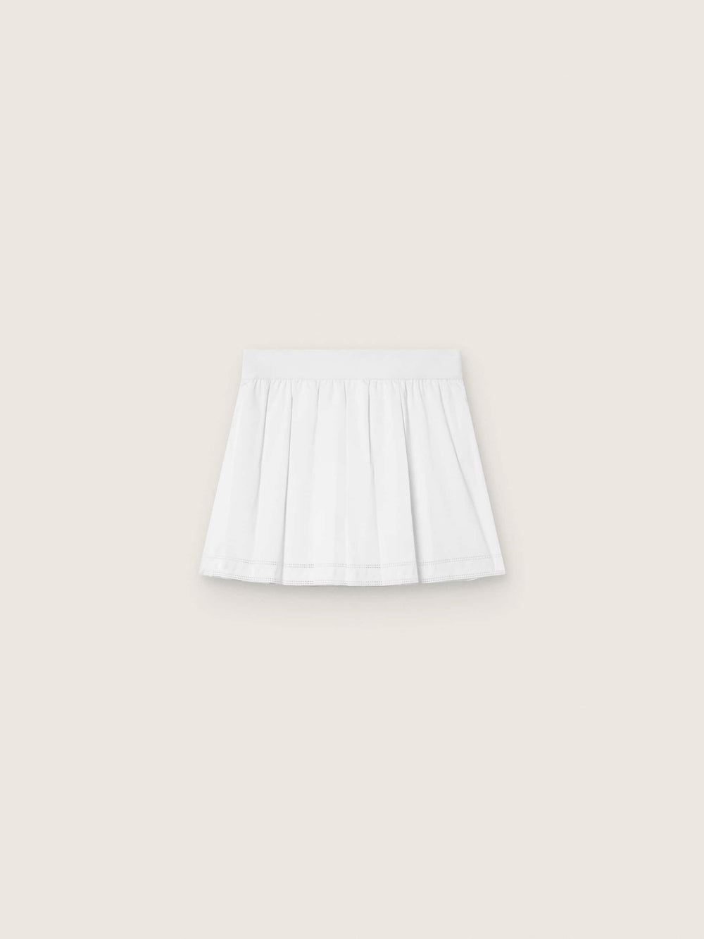 Pleated sports miniskirt in white