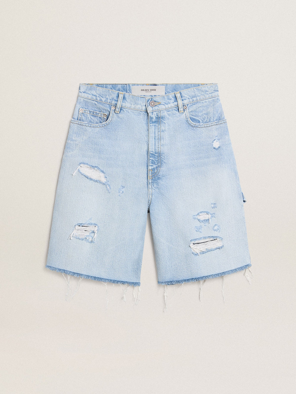 Women's Bermuda shorts in lived-in effect denim