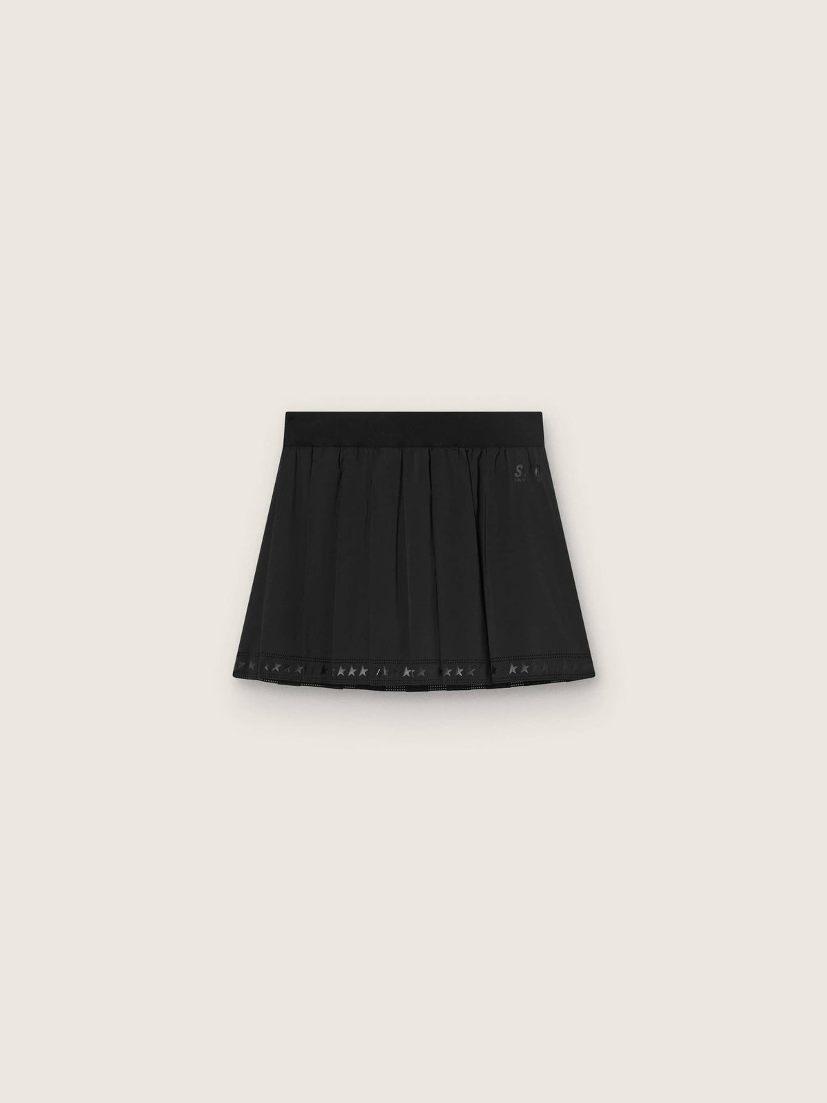 Pleated sports miniskirt in black