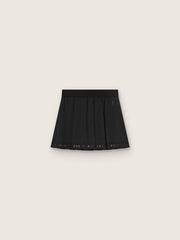 Pleated sports miniskirt in black