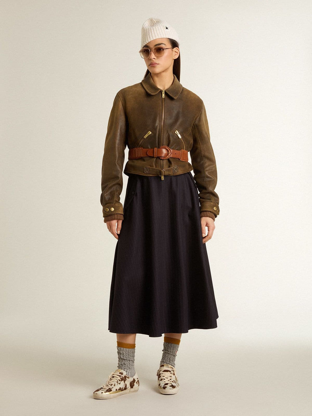 Women’s midnight blue wool skirt