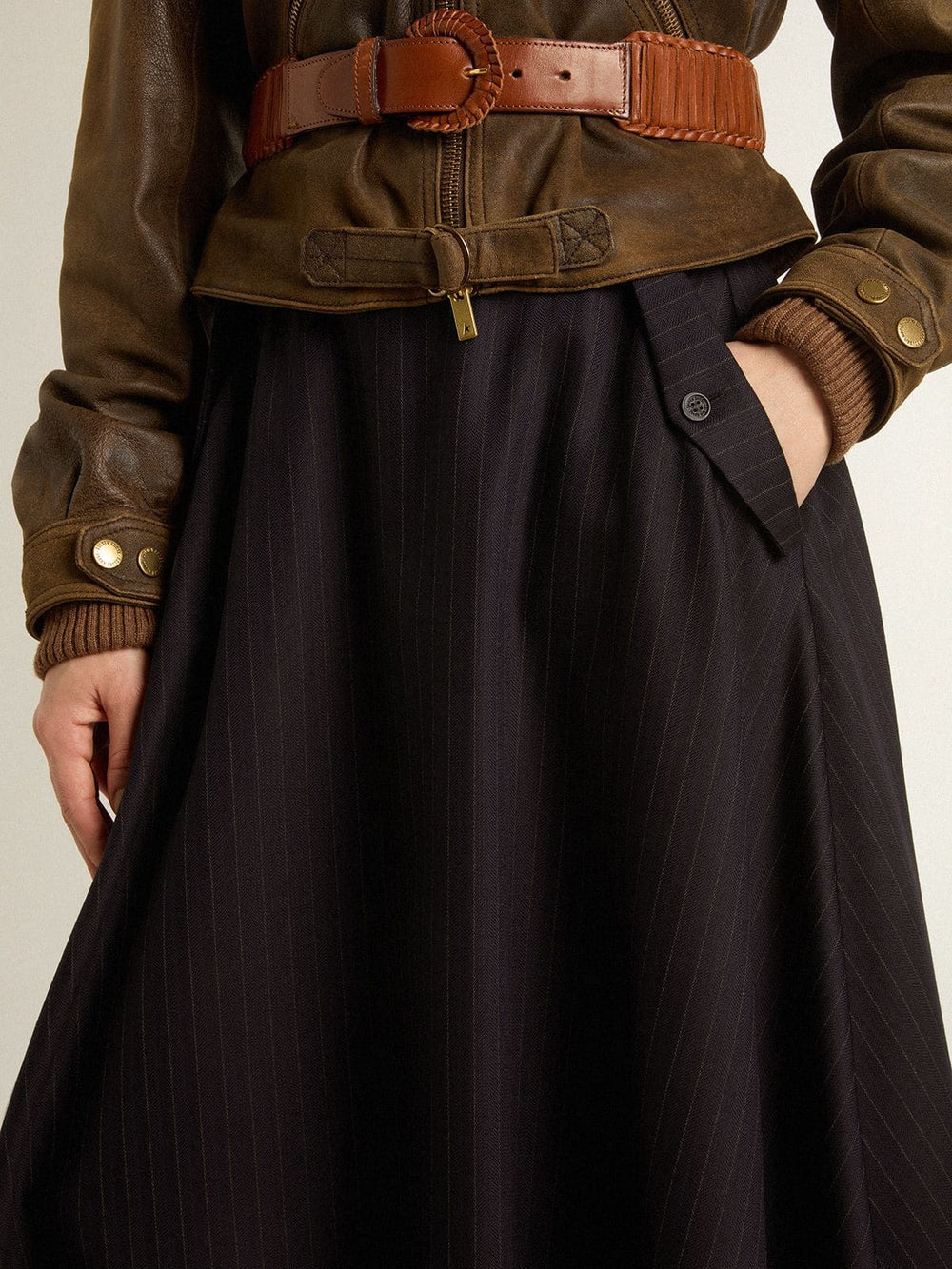 Women’s midnight blue wool skirt