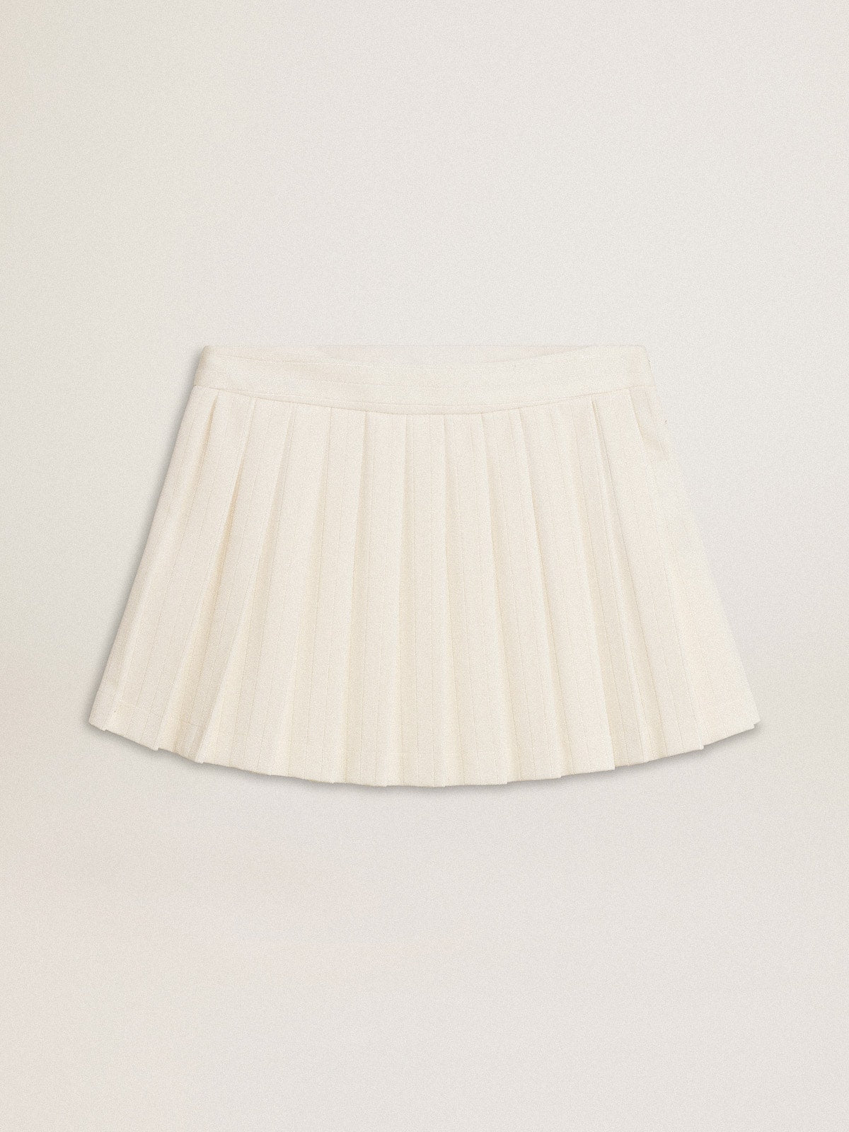 White pleated Star miniskirt