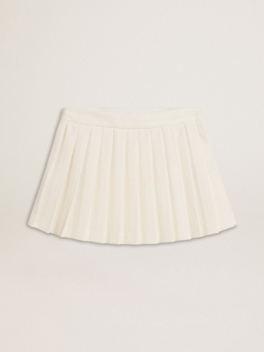 White pleated Star miniskirt