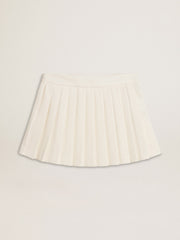White pleated Star miniskirt