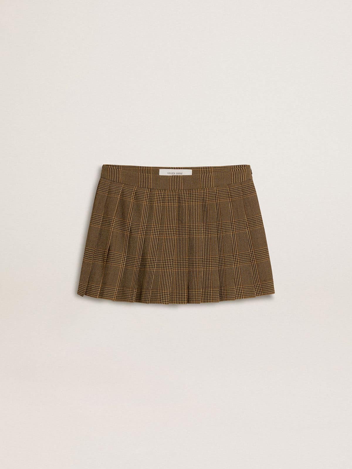 Wool pleated mini skirt