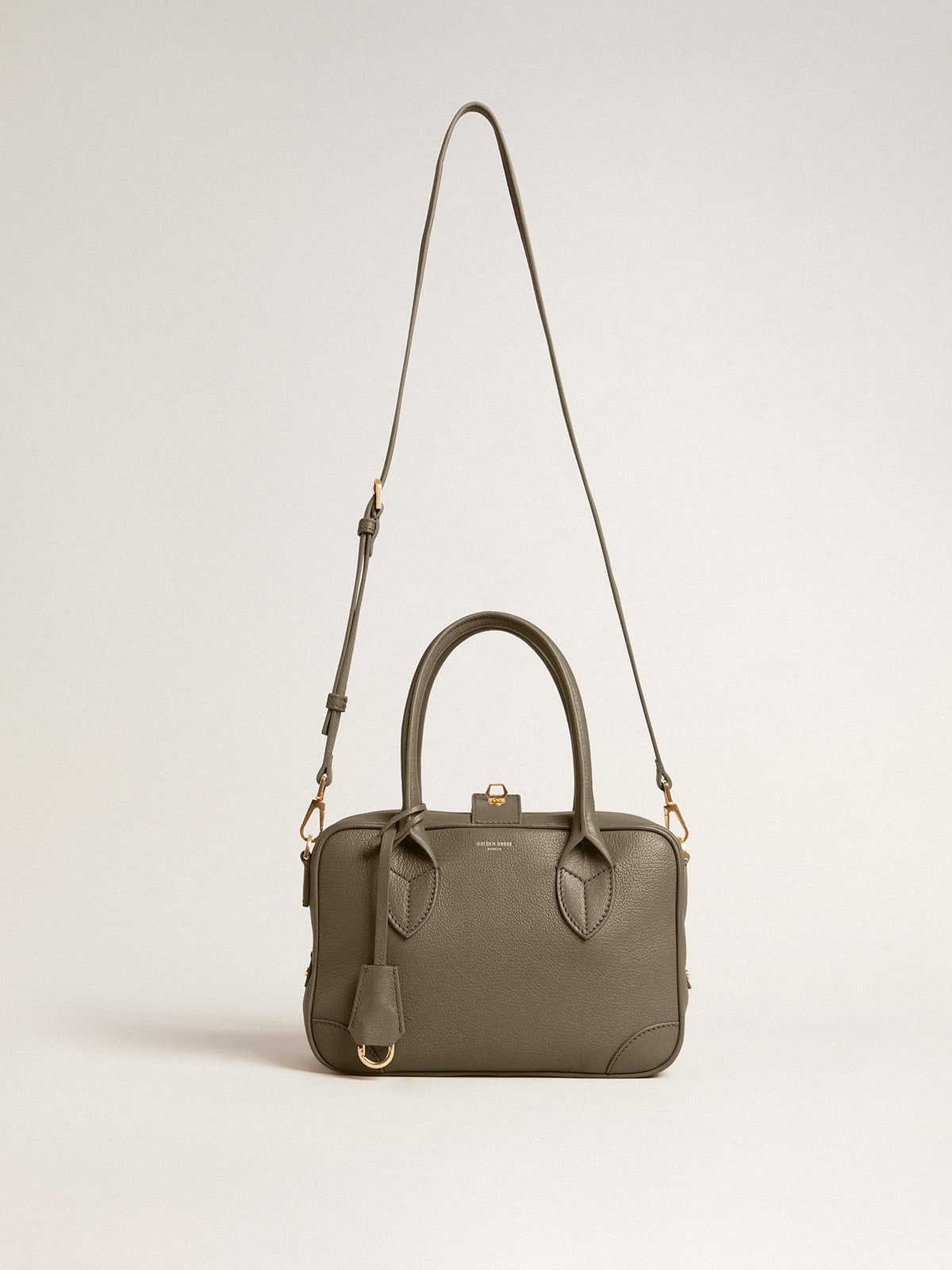 Vita Bag in sage-green leather with gold details