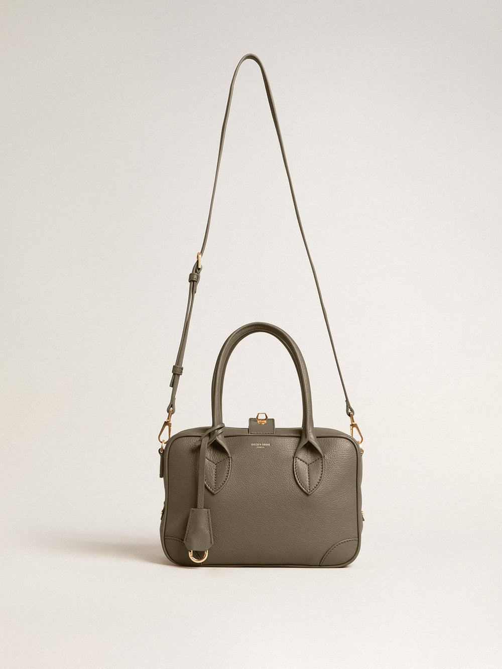 Vita Bag in sage-green leather with gold details