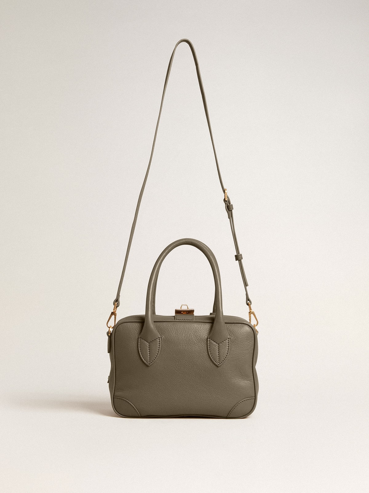 Vita Bag in sage-green leather with gold details