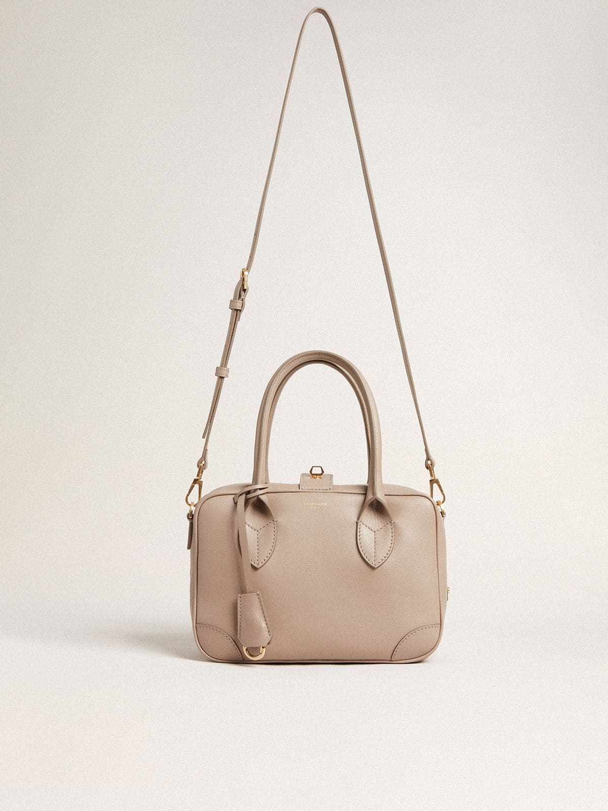 Vita Bag in taupe leather with gold details