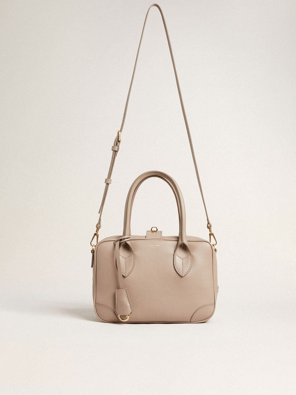 Vita Bag in taupe leather with gold details