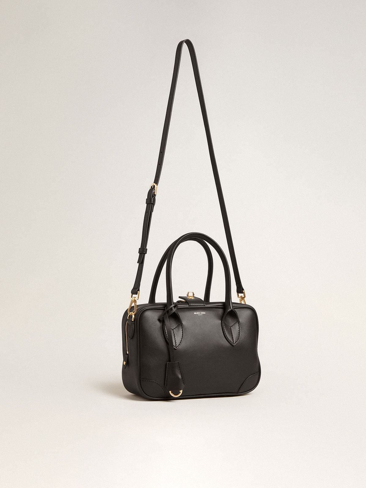 Vita Bag in smooth black leather with gold details