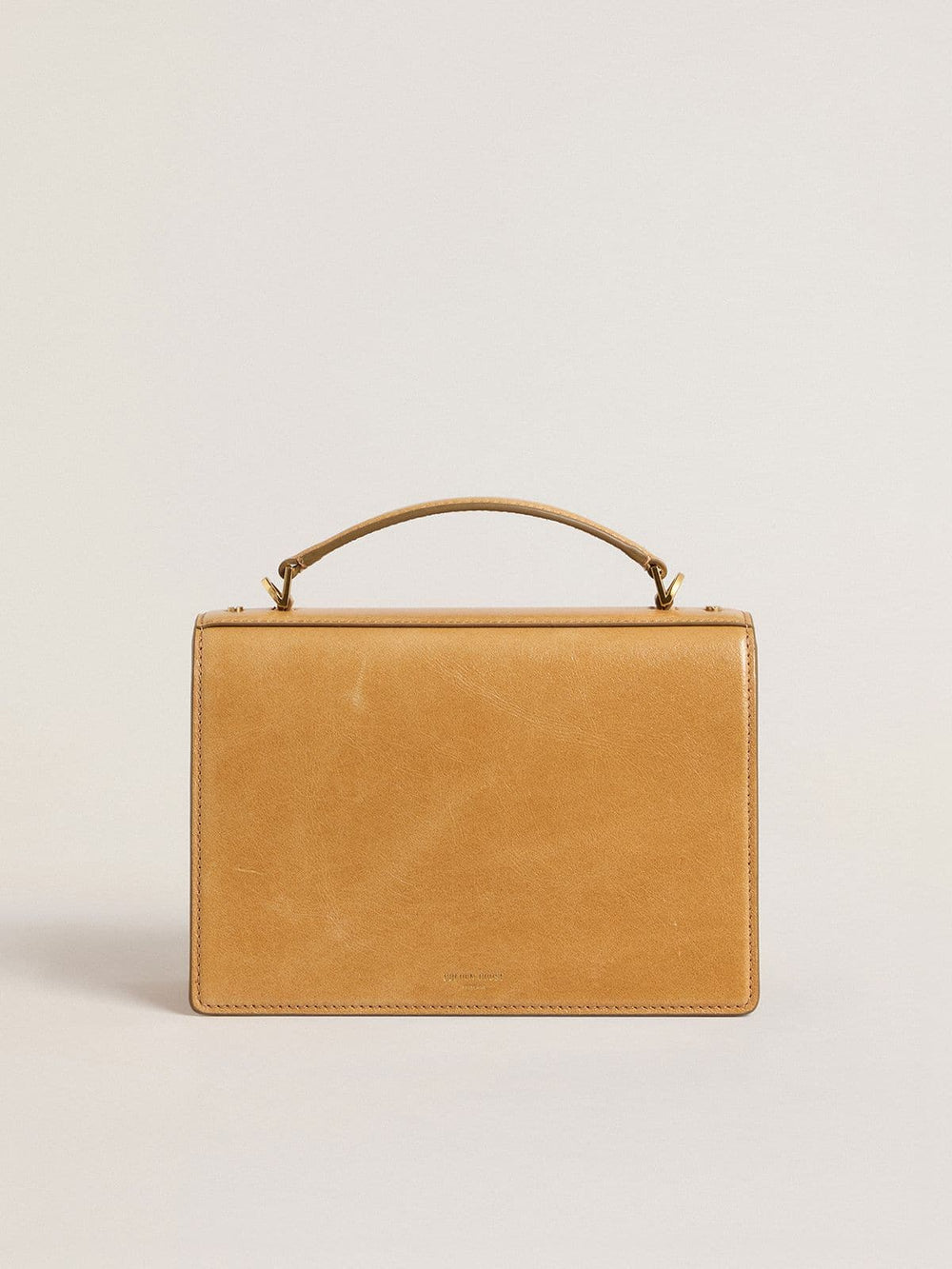 Venezia Bag in ochre yellow embossed leather with gold details