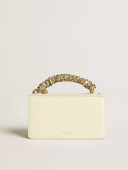 Small Venezia Bag in butter-colored boarded leather with braided scarf and double charm