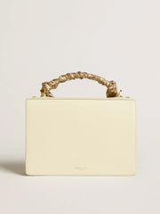 Venezia Bag in butter-colored boarded leather with silk scarf