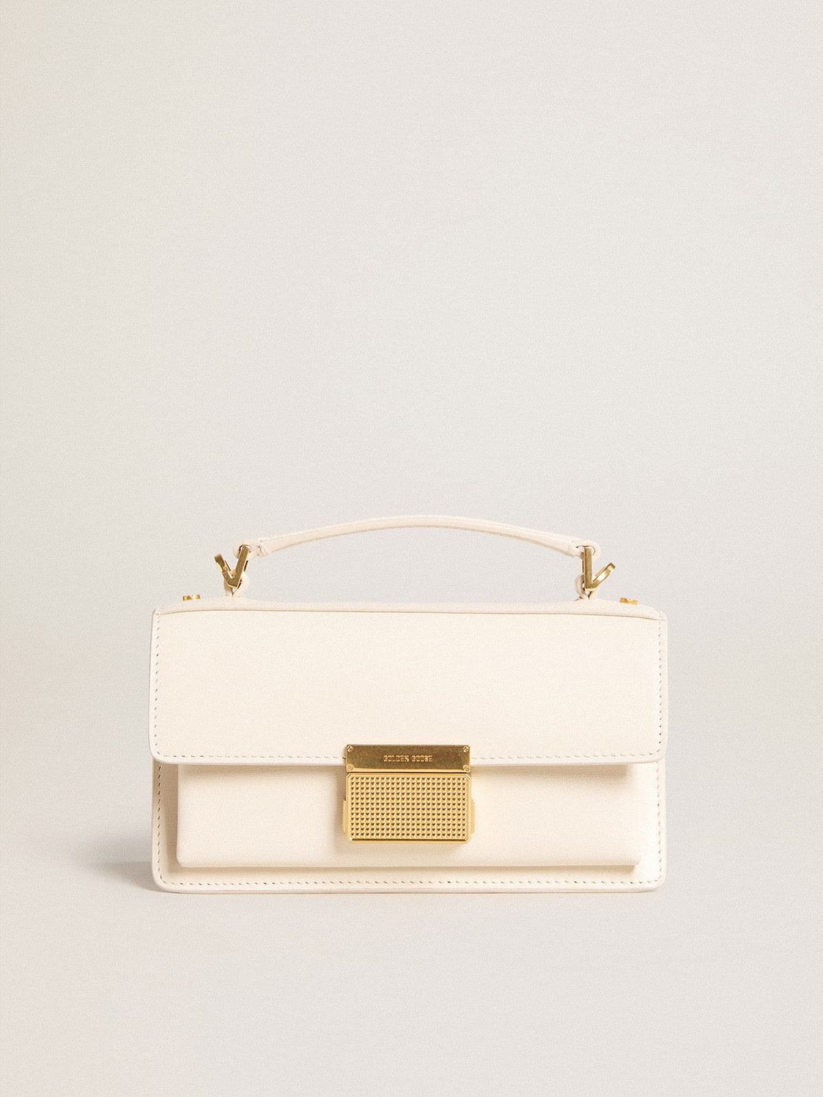 Small Venezia Bag in butter-colored boarded leather with gold details