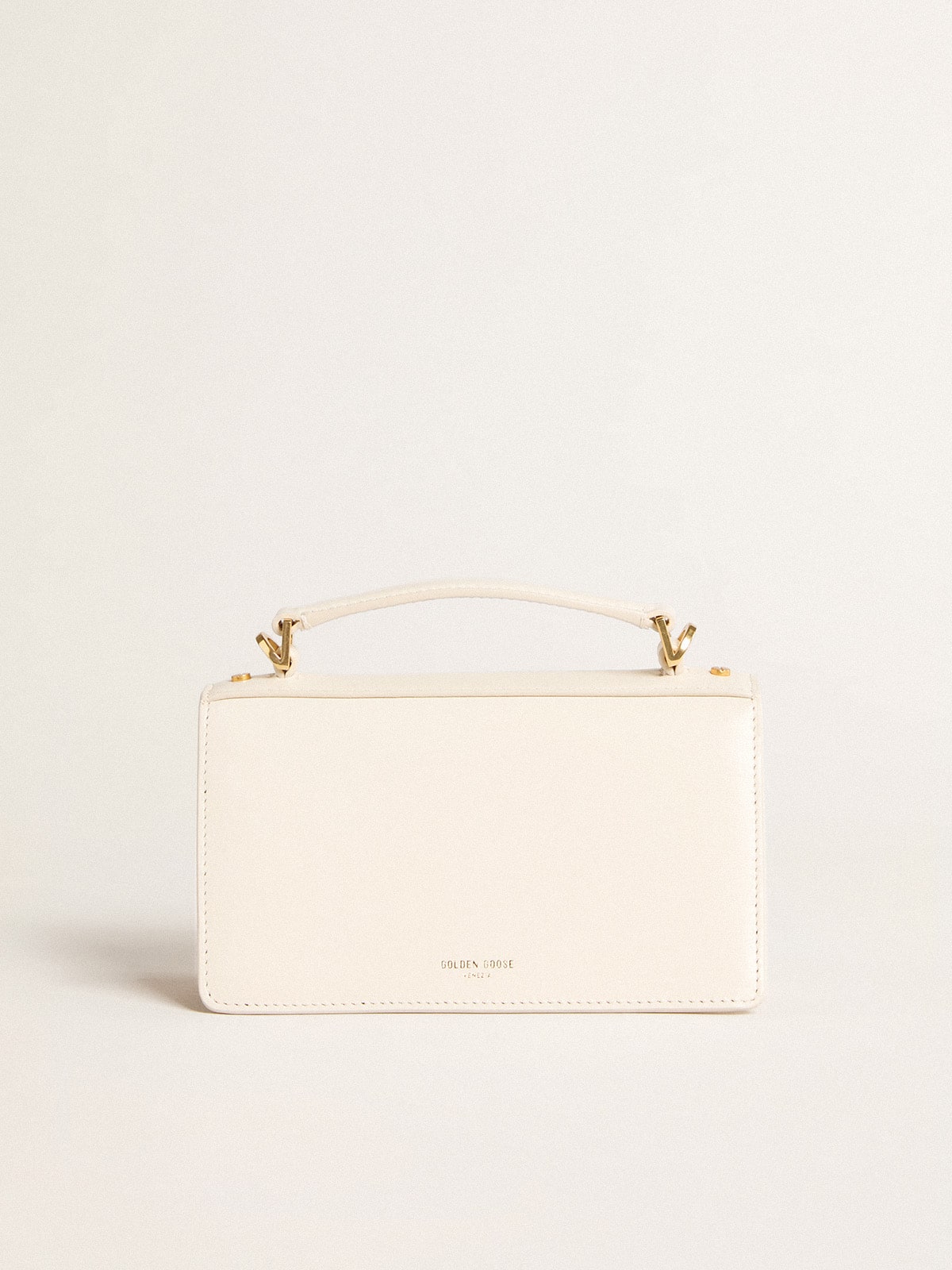 Small Venezia Bag in butter-colored boarded leather with gold details