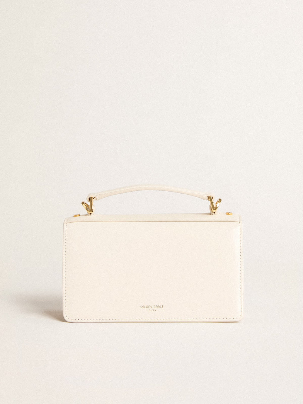 Small Venezia Bag in butter-colored boarded leather with gold details