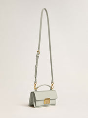 Small Venezia Bag in mineral-gray boarded leather with gold details