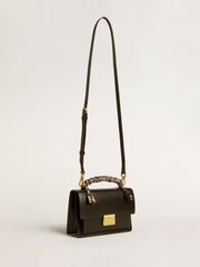 Venezia Bag in black boarded leather with multicolored scarf