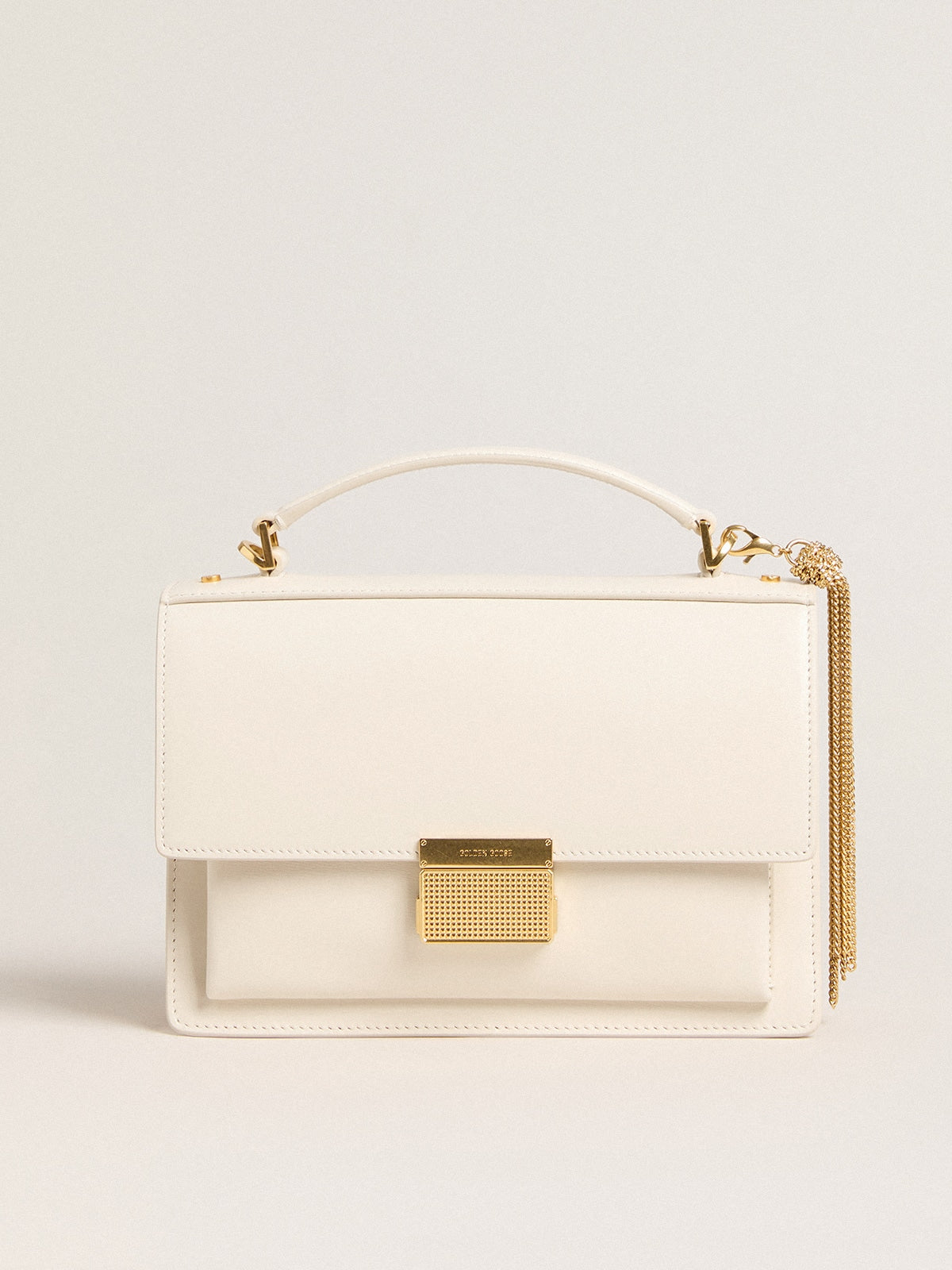 Venezia Bag in butter-colored boarded leather with gold details