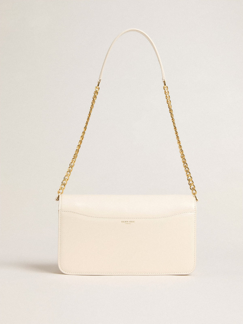 Gioia Bag in butter-colored boarded leather with gold details