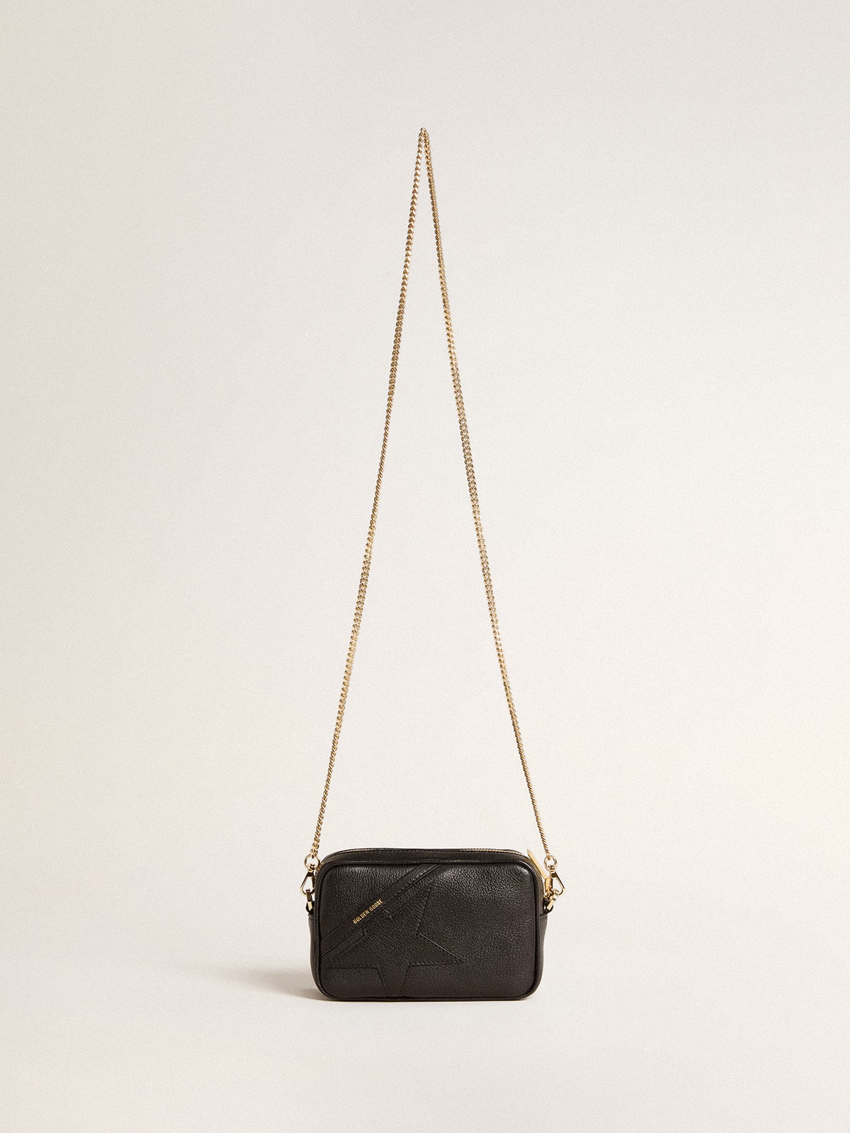 Mini Star Bag in black leather with tone-on-tone star