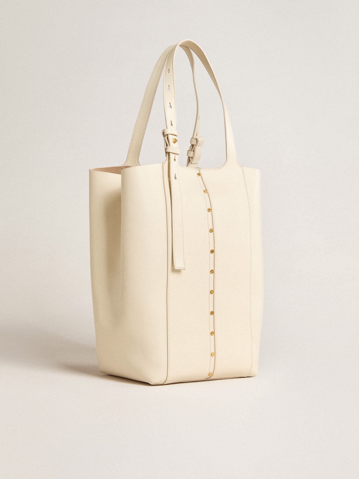 24/7 Bag North South in butter-colored leather with adjustable handles