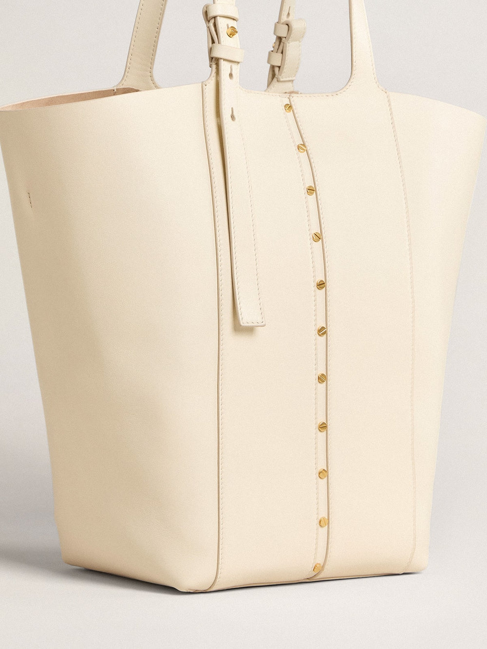 24/7 Bag North South in butter-colored leather with adjustable handles