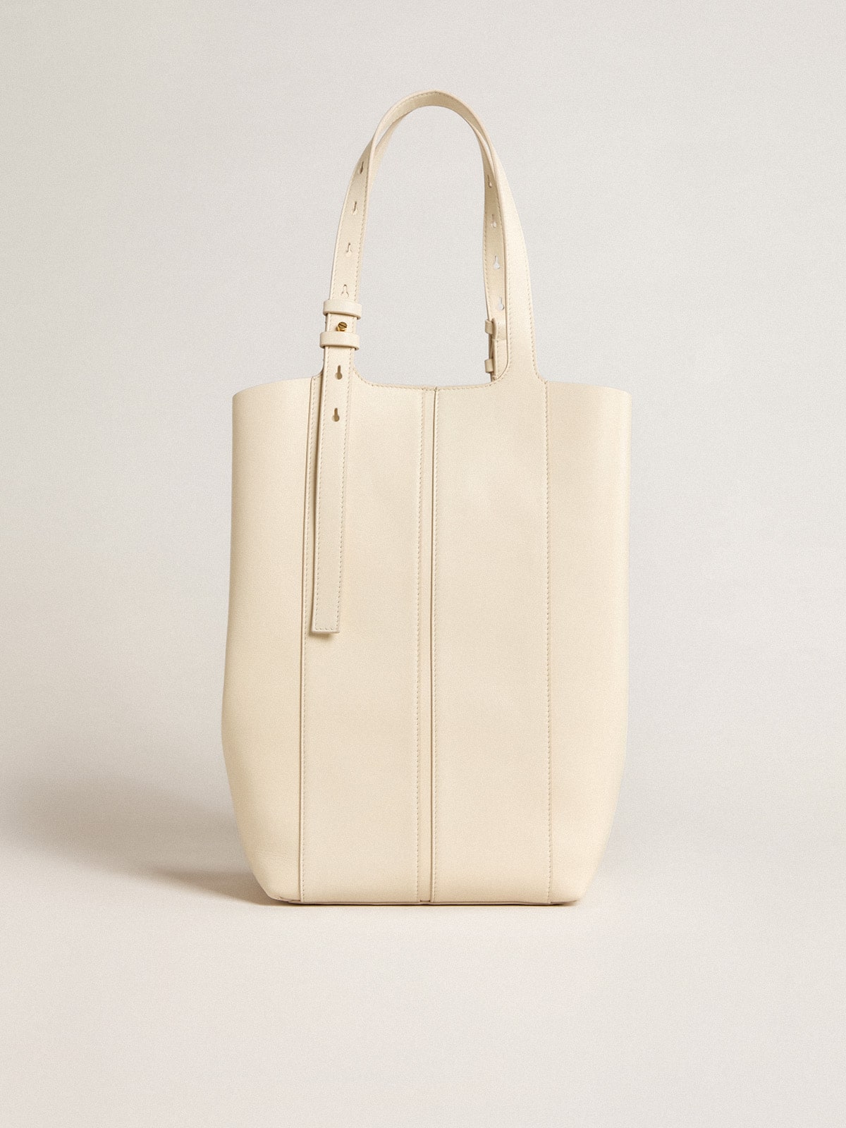 24/7 Bag North South in butter-colored leather with adjustable handles