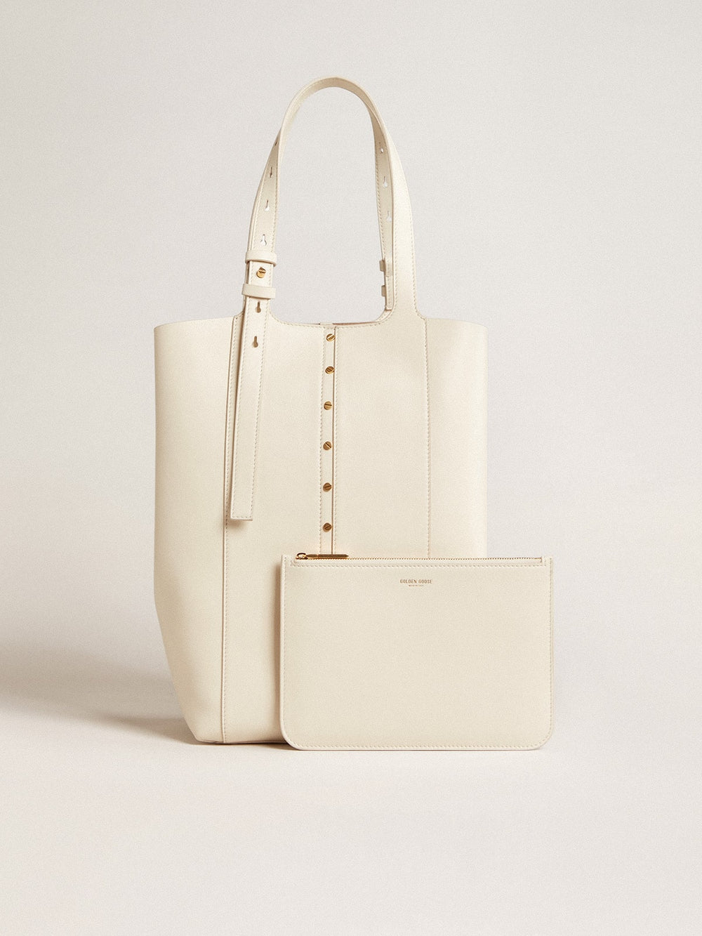 24/7 Bag North South in butter-colored leather with adjustable handles