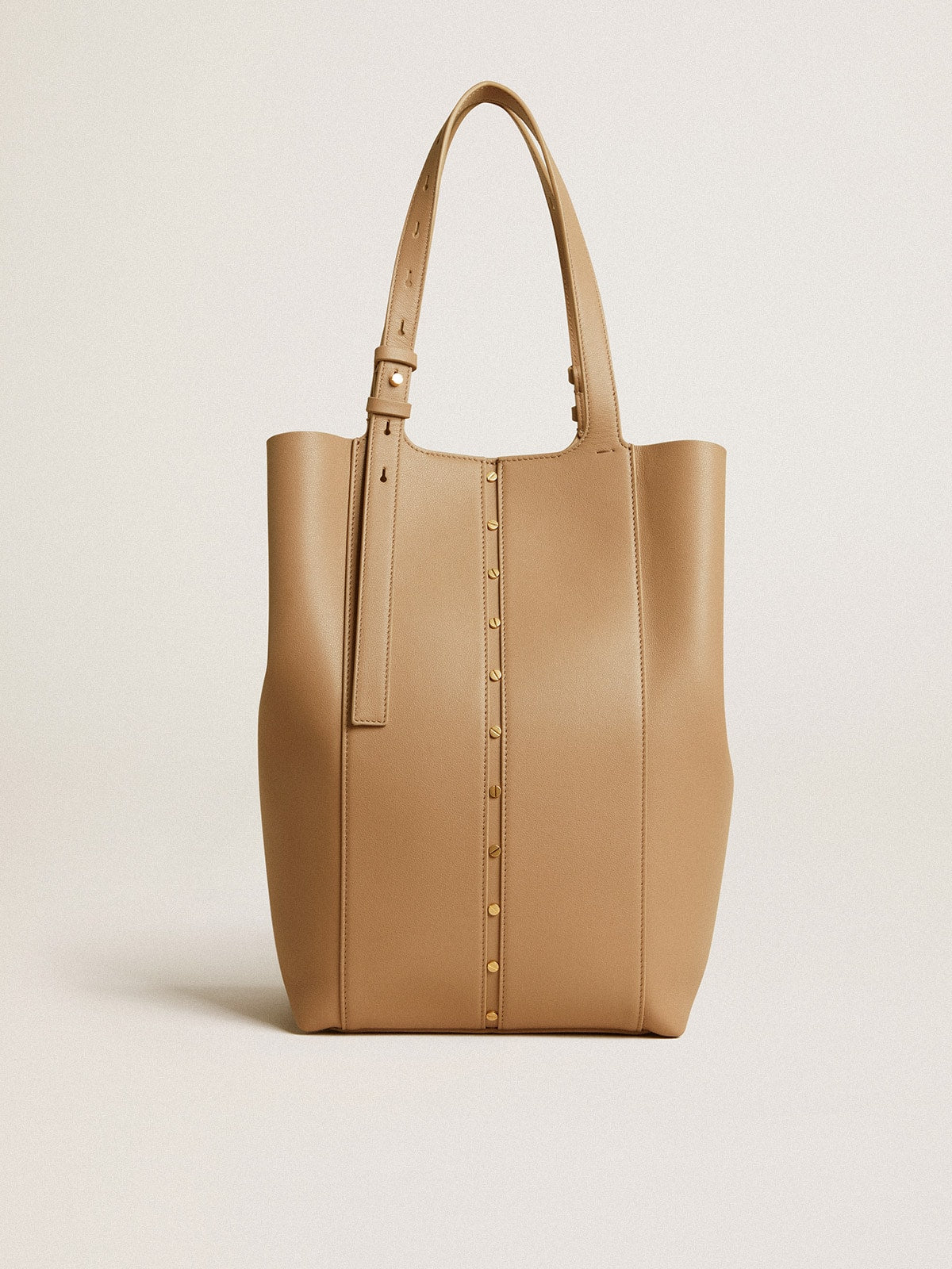 24/7 Bag North South in cappuccino-colored leather with adjustable handles