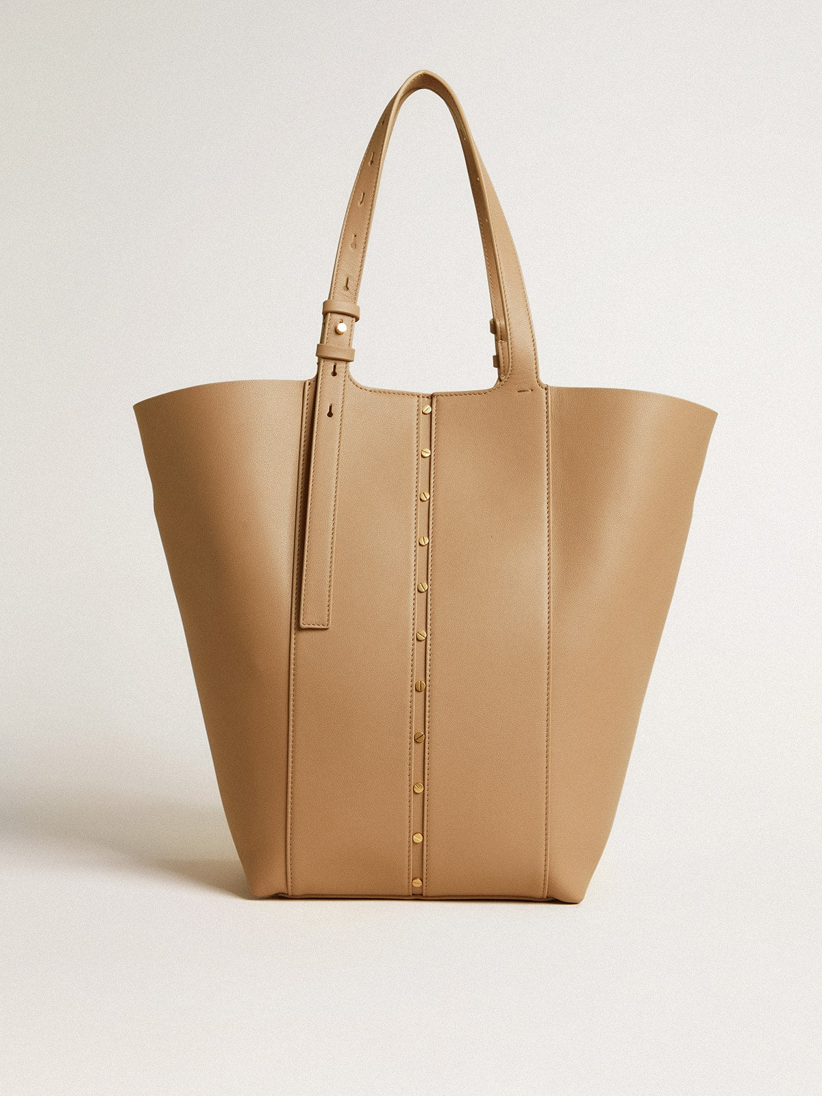 24/7 Bag North South in cappuccino-colored leather with adjustable handles