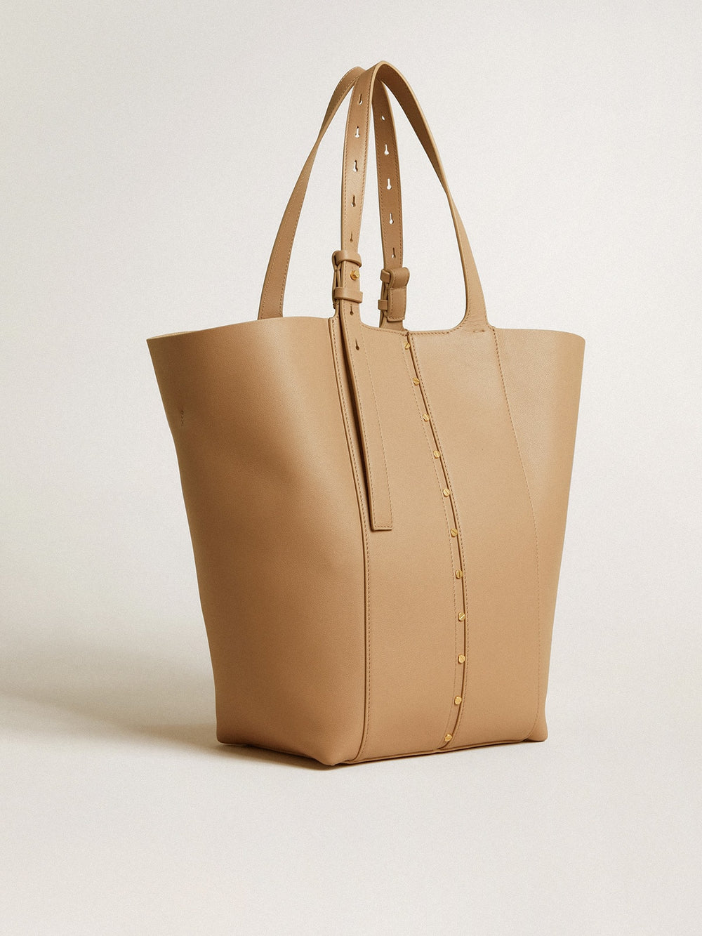 24/7 Bag North South in cappuccino-colored leather with adjustable handles