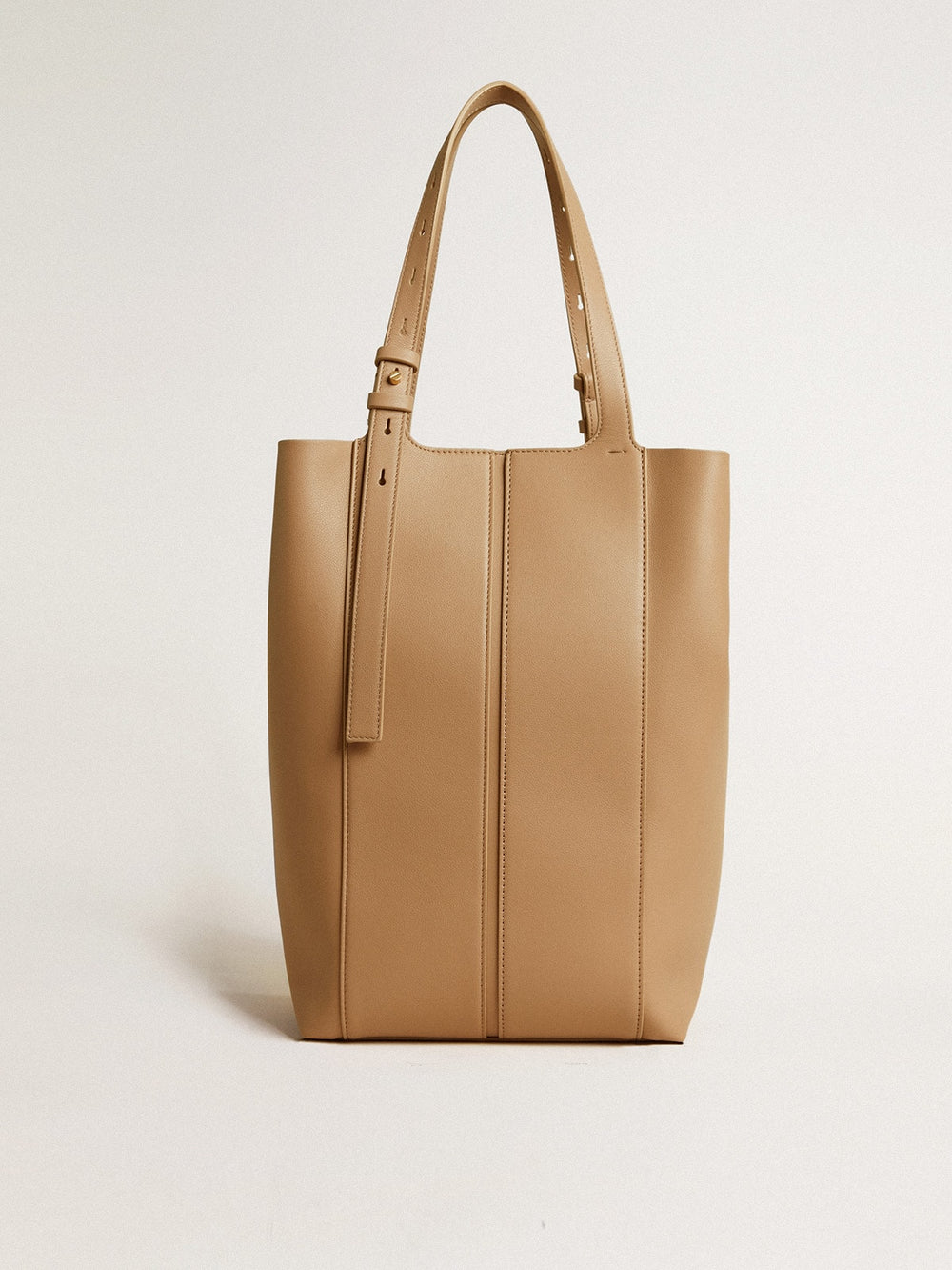 24/7 Bag North South in cappuccino-colored leather with adjustable handles