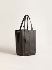 24/7 Bag North South in black leather with adjustable handles