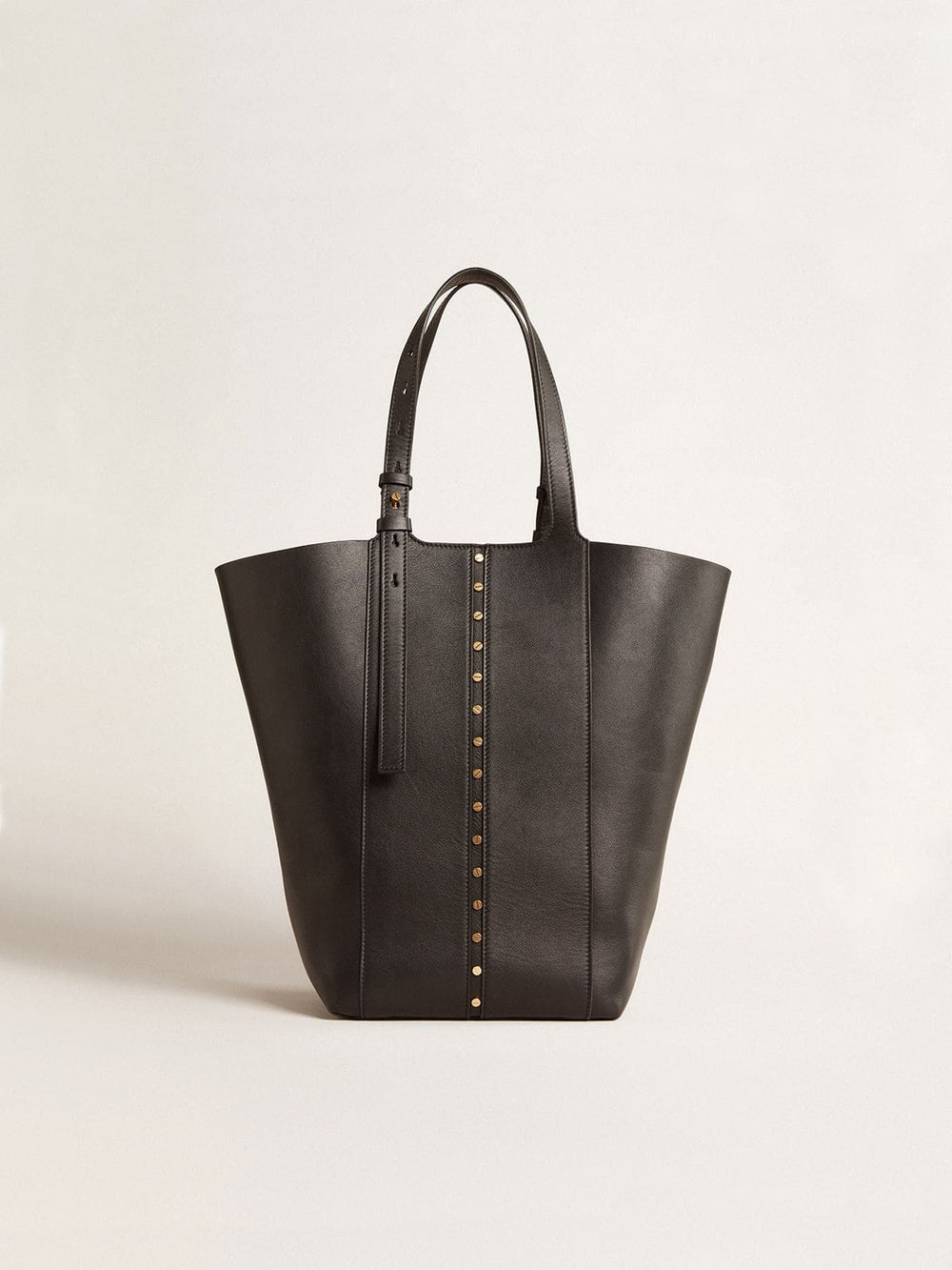 24/7 Bag North South in black leather with adjustable handles