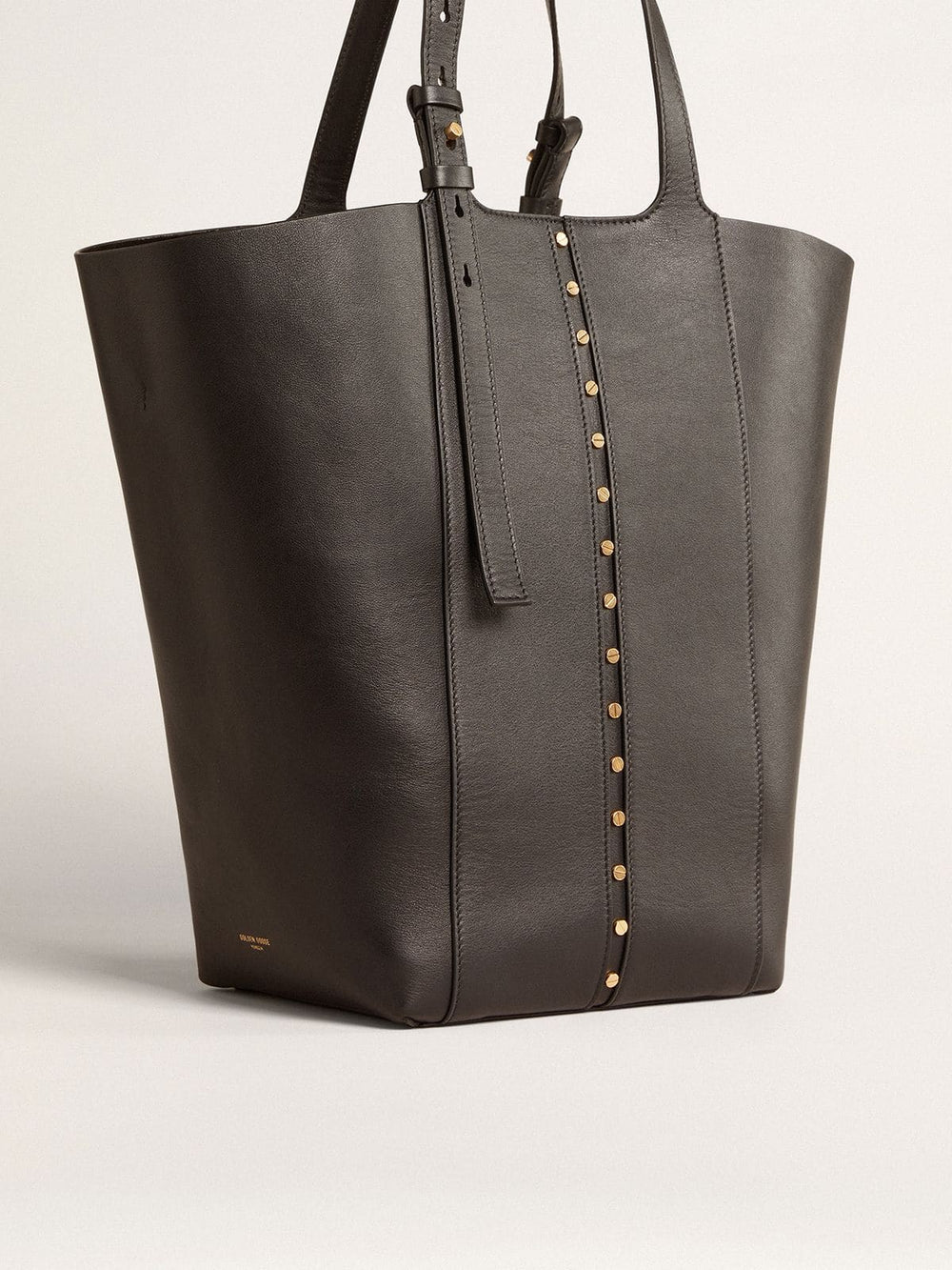 24/7 Bag North South in black leather with adjustable handles