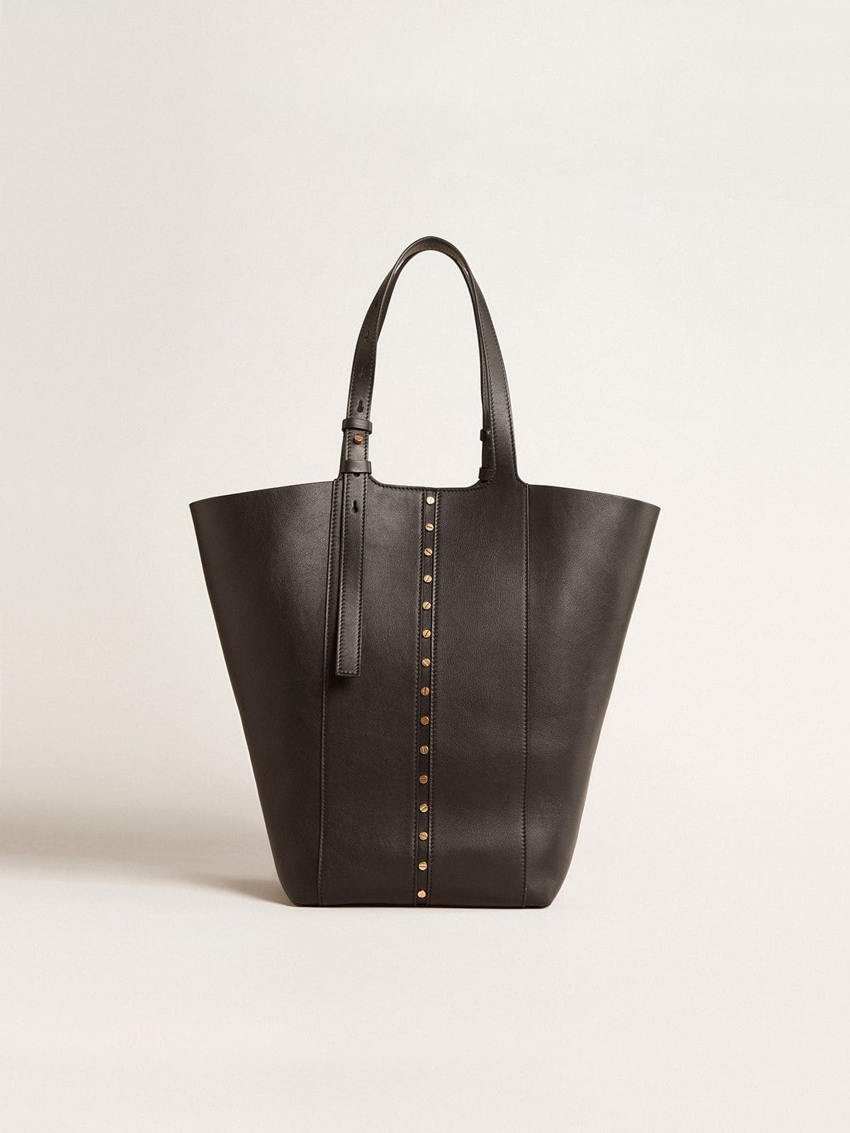 24/7 Bag North South in black leather with adjustable handles