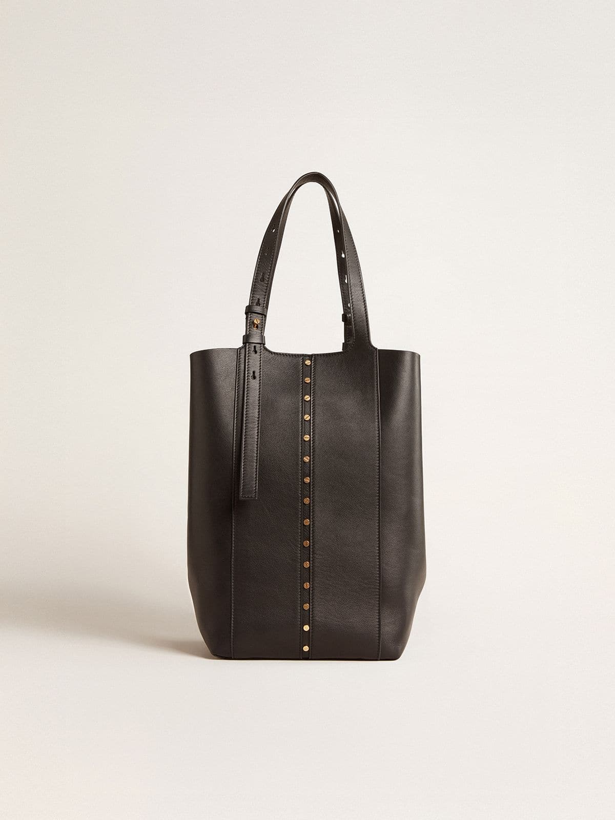 24/7 Bag North South in black leather with adjustable handles
