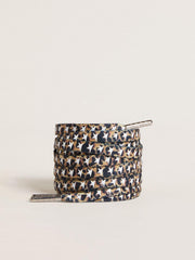 Brown leopard-print laces with contrasting white stars