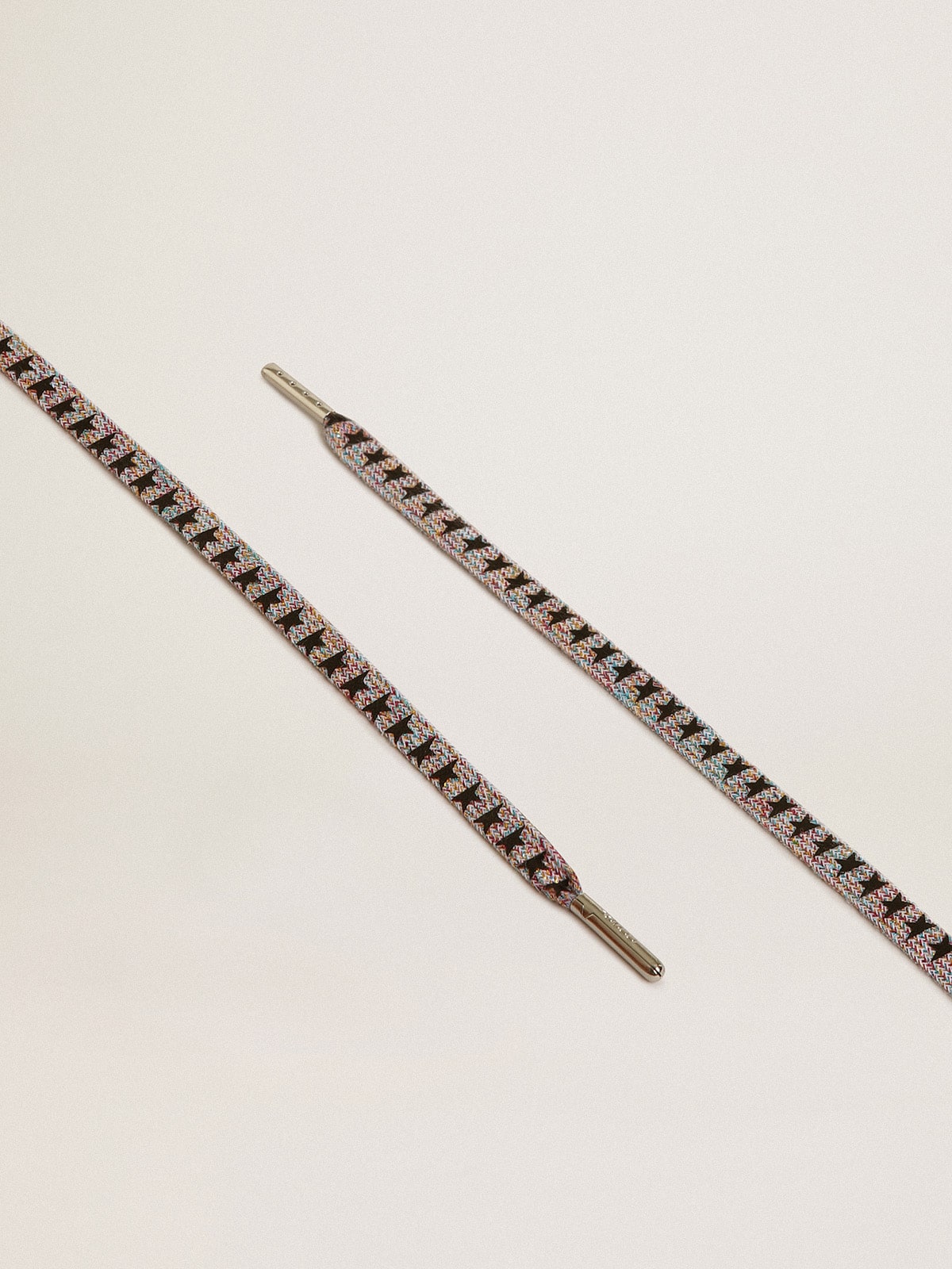 Multicolor Lurex laces with contrasting black stars